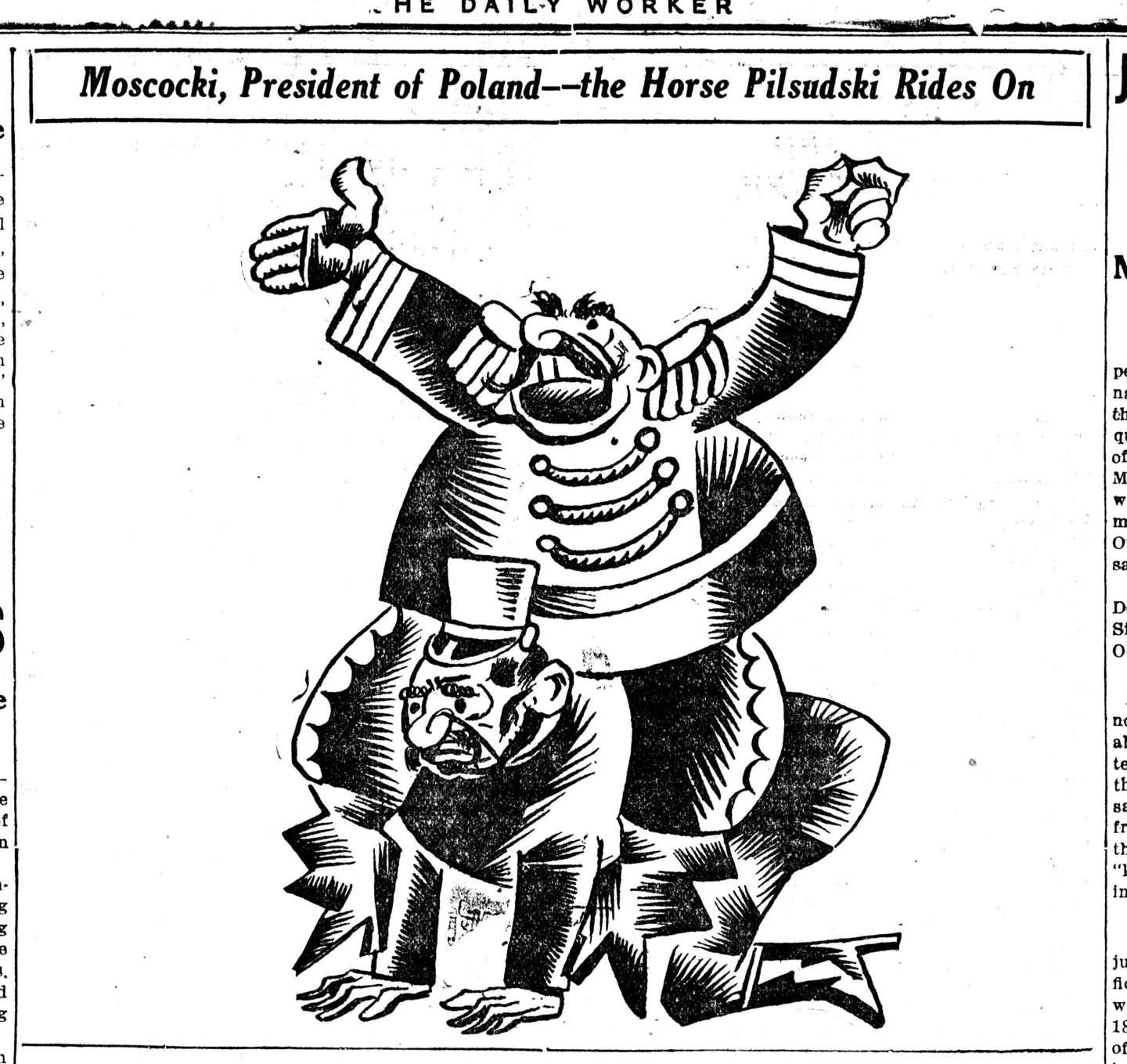 William Gropper, karykatura z pisma "Daily Worker", lata 20. XX wieku / caricature published in "Daily Worker", 1920's