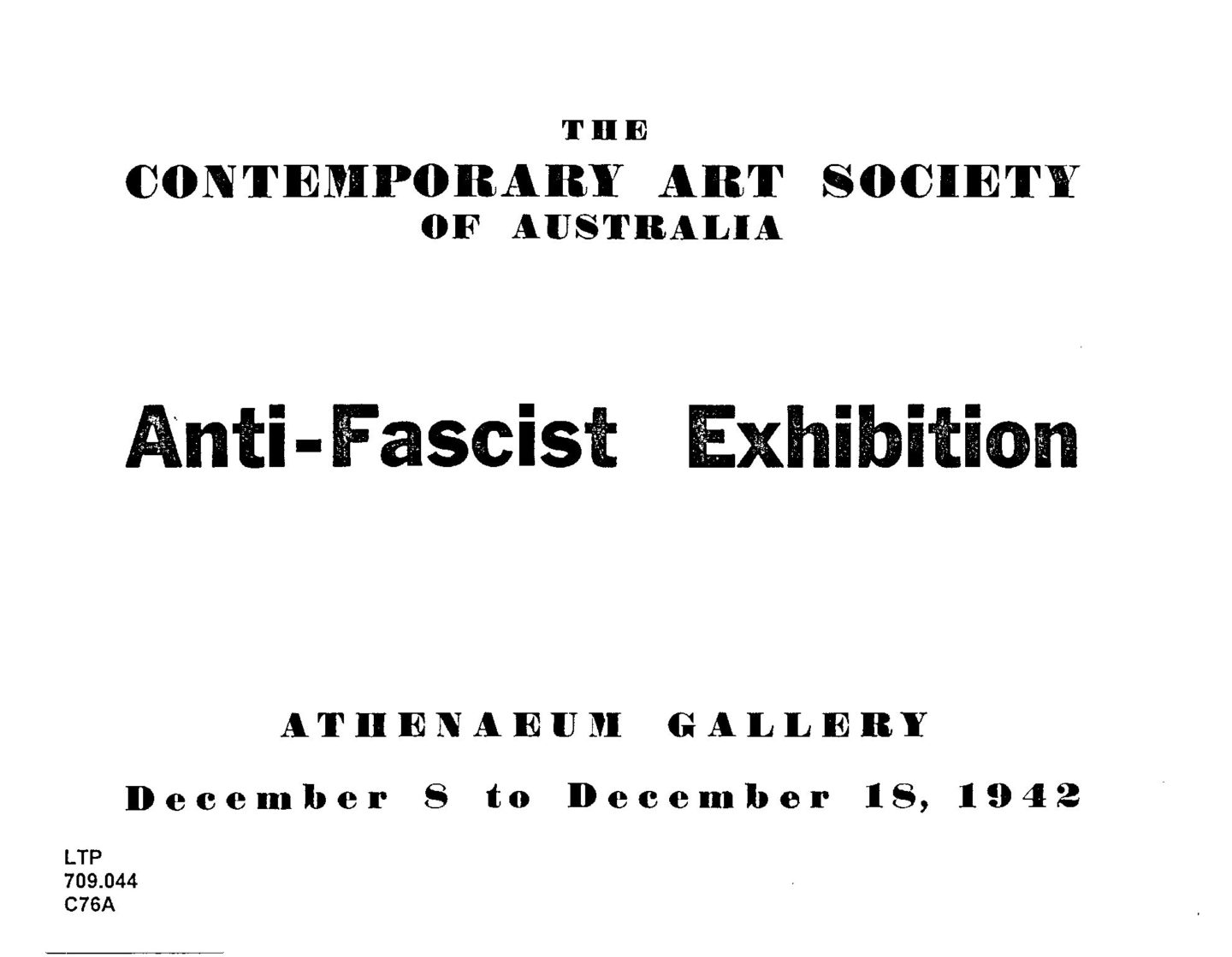 Okładka katalogu Wystawy Antyfaszystowskiej / Cover of the catalogue of the Anti-fascist Exhibition