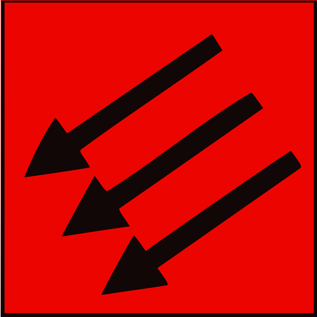 Wersja symbolu Frontu Żelaznego bez kółka / Symbol of the Iron Front, version without the circle