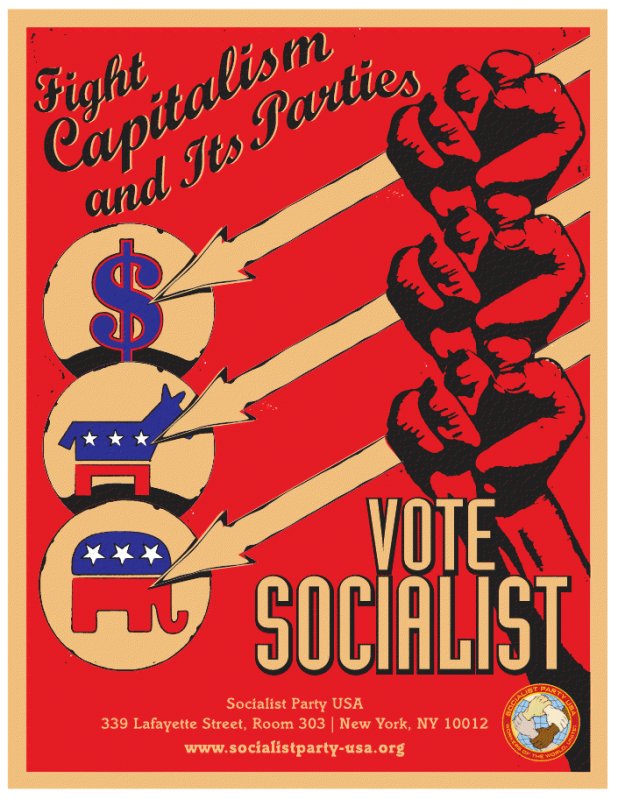 Współczesna grafika Socjalistycznej Partii USA / Contemporary graphic by Socialist Party USA